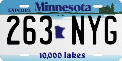 MN license plate 263NYG