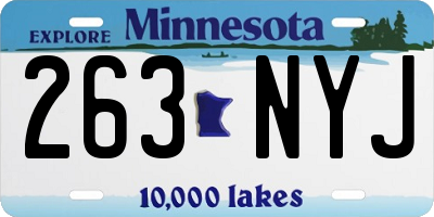 MN license plate 263NYJ