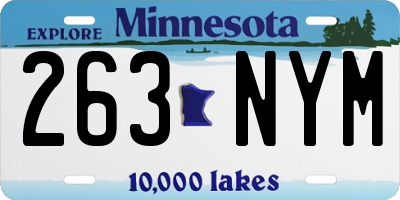 MN license plate 263NYM