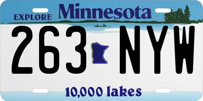 MN license plate 263NYW