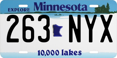 MN license plate 263NYX