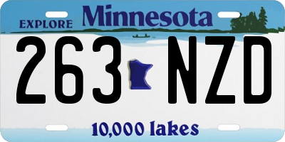 MN license plate 263NZD