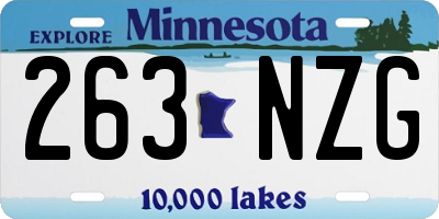 MN license plate 263NZG