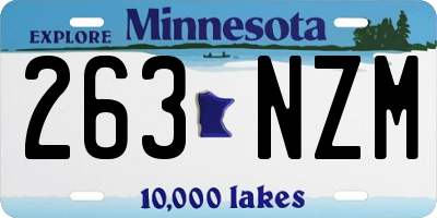 MN license plate 263NZM
