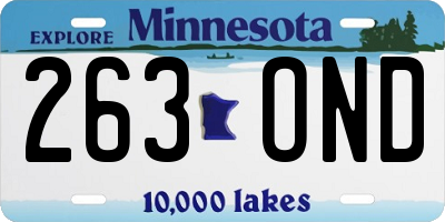 MN license plate 263OND