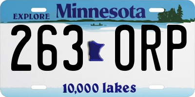 MN license plate 263ORP