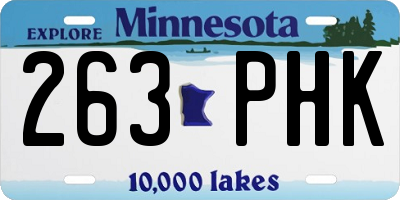 MN license plate 263PHK