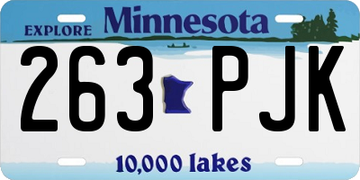 MN license plate 263PJK
