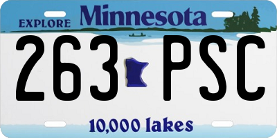 MN license plate 263PSC