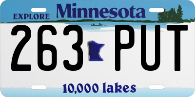 MN license plate 263PUT