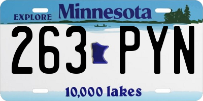 MN license plate 263PYN