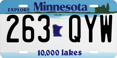 MN license plate 263QYW