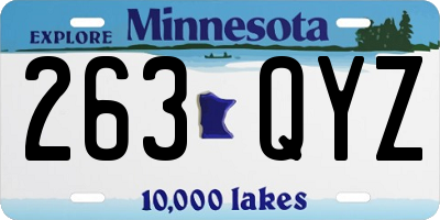 MN license plate 263QYZ