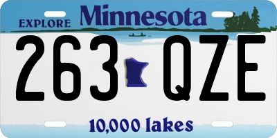 MN license plate 263QZE