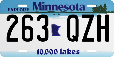 MN license plate 263QZH