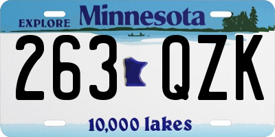 MN license plate 263QZK
