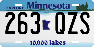 MN license plate 263QZS