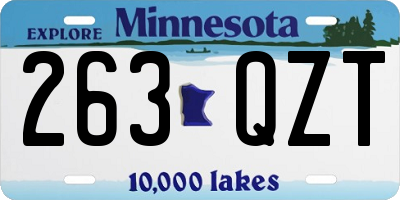 MN license plate 263QZT