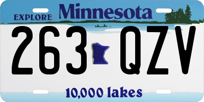 MN license plate 263QZV