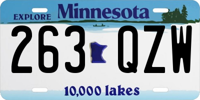 MN license plate 263QZW