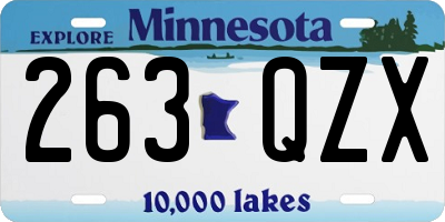 MN license plate 263QZX