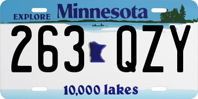 MN license plate 263QZY