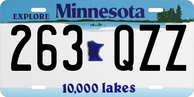 MN license plate 263QZZ