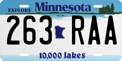 MN license plate 263RAA