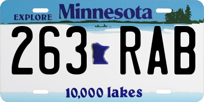 MN license plate 263RAB