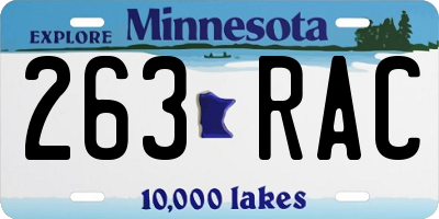 MN license plate 263RAC