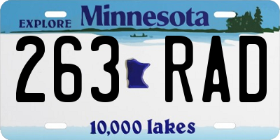 MN license plate 263RAD