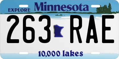 MN license plate 263RAE