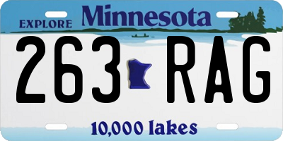 MN license plate 263RAG