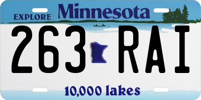 MN license plate 263RAI