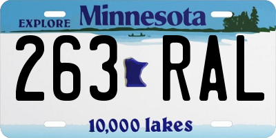 MN license plate 263RAL