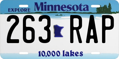 MN license plate 263RAP