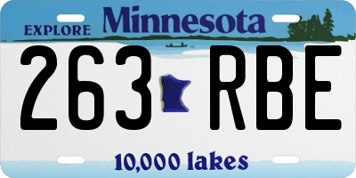 MN license plate 263RBE