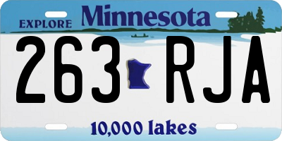 MN license plate 263RJA