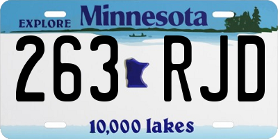 MN license plate 263RJD