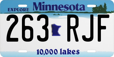 MN license plate 263RJF