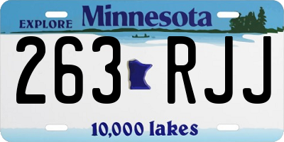 MN license plate 263RJJ