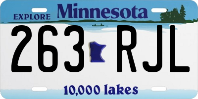 MN license plate 263RJL