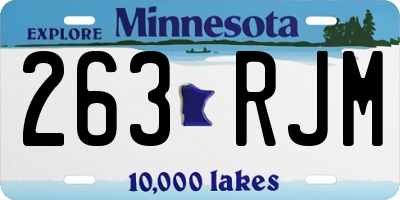 MN license plate 263RJM