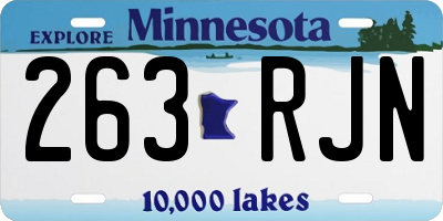 MN license plate 263RJN