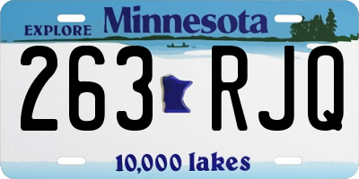 MN license plate 263RJQ