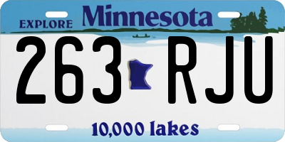 MN license plate 263RJU