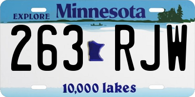 MN license plate 263RJW