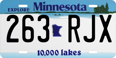 MN license plate 263RJX
