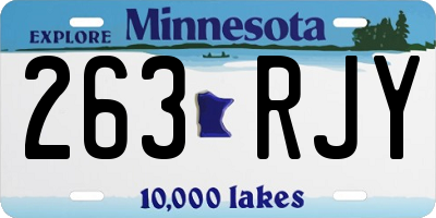 MN license plate 263RJY