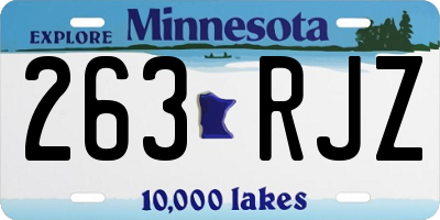 MN license plate 263RJZ